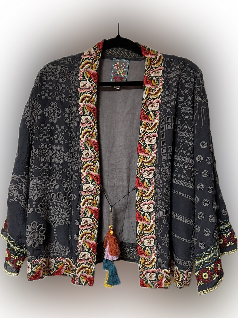 Johnny Was Embroidered Kimono Jacket